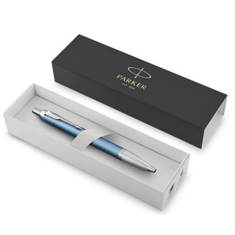Parker - IM Premium Blue Grey with Chrome Trim Ballpoint Pen