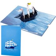 Colorpop - 3 Mast Tall Ship Greeting Card Medium