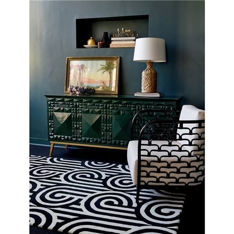 Florence Broadhurst Turnabouts Black & White 280x200cm - Peter's of Kensington