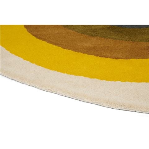 Orla Kiely Sunflower Round Rug Yellow 150cm - Peter's of Kensington