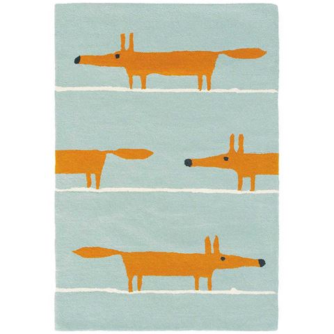 Scion Mr Fox Rug Aqua Blue 200x140cm - Peter's of Kensington