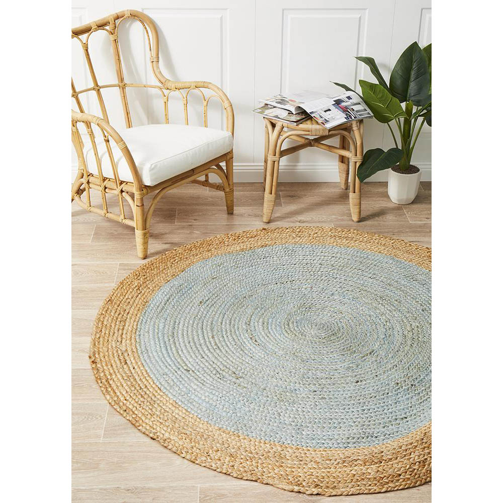 Tapete Rug Blue Coastal Flatwoven Round Rug 120x120cm Peter's of