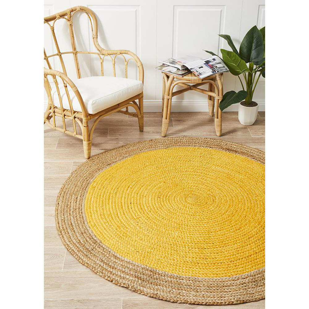 Tapete Rug Yellow Modern Flatwoven Round Rug 200x200cm Peter's of