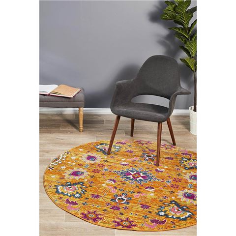 Tapete Rug - Babylon Round Rug Flower Field Rust 200x200cm