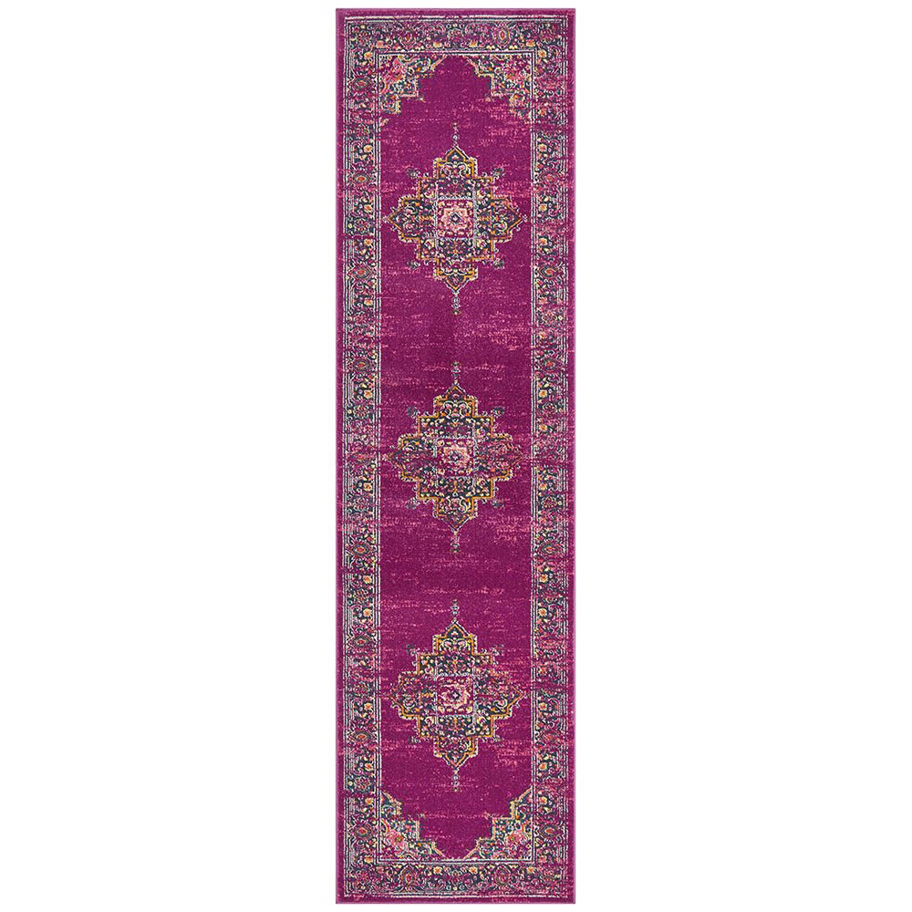 Tapete Rug Fuschia & Multi Oriental Runner Rug 400x80cm Peter's of