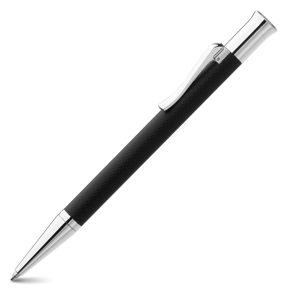 FaberCastell Guilloche Black & Rhodium Ballpoint Pen Peter's of