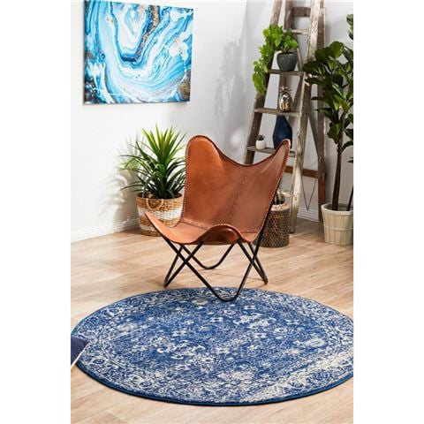 Tapete Rug Evoke Style Round Rug Navy 240x240cm - Peter's of Kensington