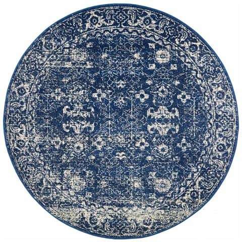 Tapete Rug Evoke Style Round Rug Navy 240x240cm - Peter's of Kensington