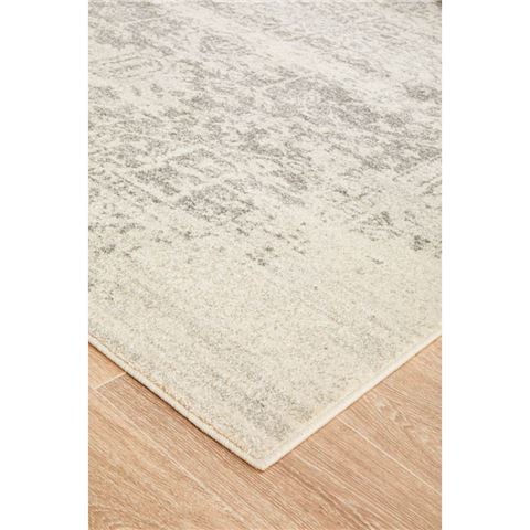Tapete Rug Evoke Dream White Silver Rug 290x200cm - Peter's of Kensington