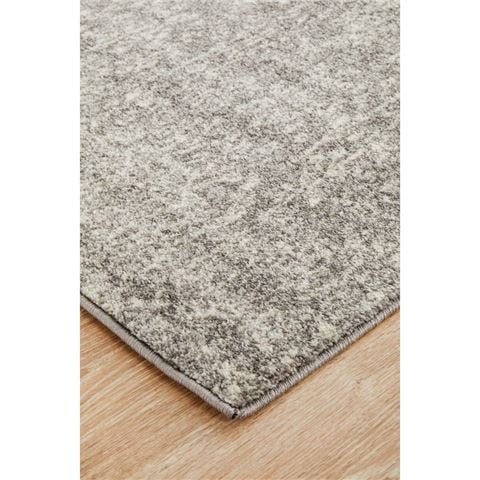 Tapete Rug Evoke Fleur Runner Rug Grey 400x80cm - Peter's of Kensington