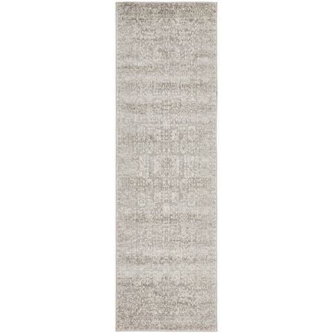 Tapete Rug Evoke Fleur Runner Rug Grey 500x80cm - Peter's of Kensington