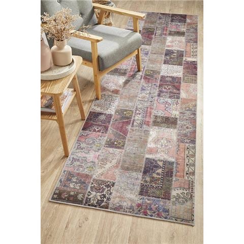 Tapete Rug Illusions Patchwork Printed Rug Earth 200x80cm - Peter's of Kensington