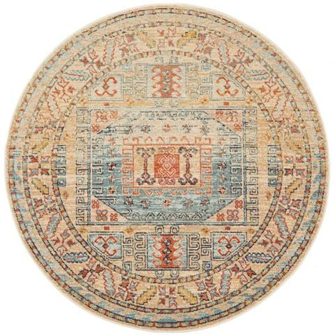 Tapete Rug Legacy Aztec Round Rug Sky Blue 240x240cm - Peter's of Kensington