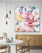 I Heart Wall Art - Summer Floral White Frame 120x120