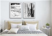 I Heart Wall Art - Black Bark 2pc White Frame 100x140