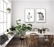 I Heart Wall Art - Cocky And Kooky 2pc White Frame 100x140