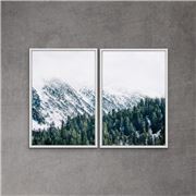 I Heart Wall Art - Snowy Mountain Peak 2pc Wht Frame 100x140