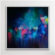I Heart Wall Art - Glade Blue Colourful White Frame 95x95