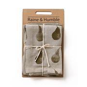 Raine & Humble - Pear Tea Towel Set Khaki Green 2pce 50x70cm