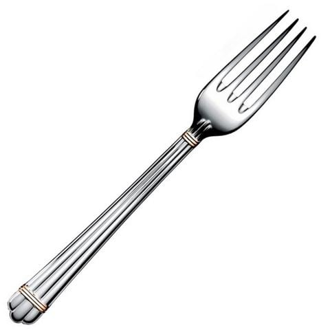 Christofle - Aria Silverplate Dessert Fork w/24k Gold Rings