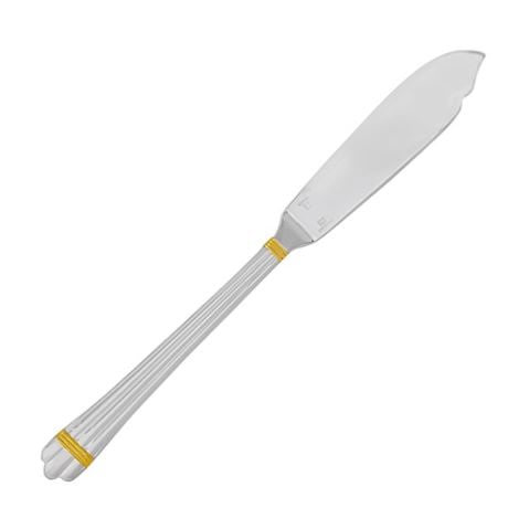 Christofle Aria Silverplate Fish Knife w/24k Gold Rings - Peter's of Kensington