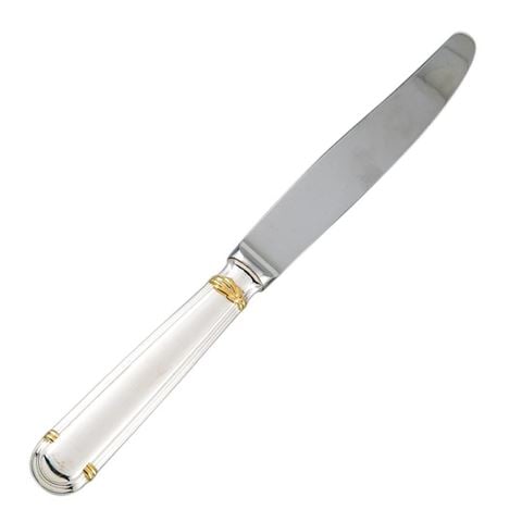 Christofle Oceana Silverplate Dessert Knife w/24k Gold Knot - Peter's of Kensington