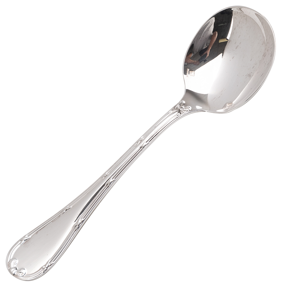 Christofle Rubans Cream Soup Spoon SilverPlated Peter's of Kensington