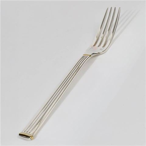 Christofle - Triade Silverplated Gold Rings Dessert Fork