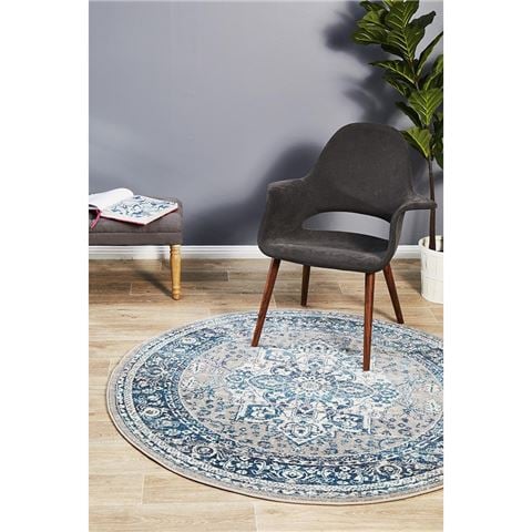 Tapete Rug Florette Vintage Round Rug Sky Blue 240cm - Peter's of Kensington