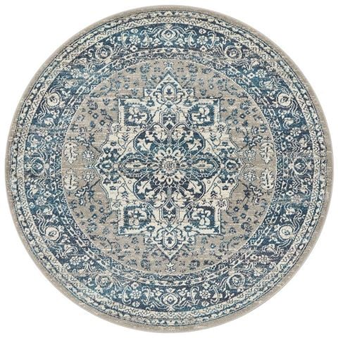 Tapete Rug Florette Vintage Round Rug Sky Blue 240cm - Peter's of Kensington