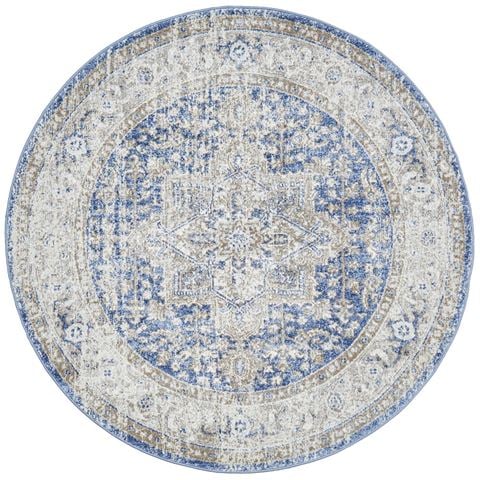 Tapete Rug Mayfair Hugo Round Rug Ocean 200x200cm - Peter's of Kensington