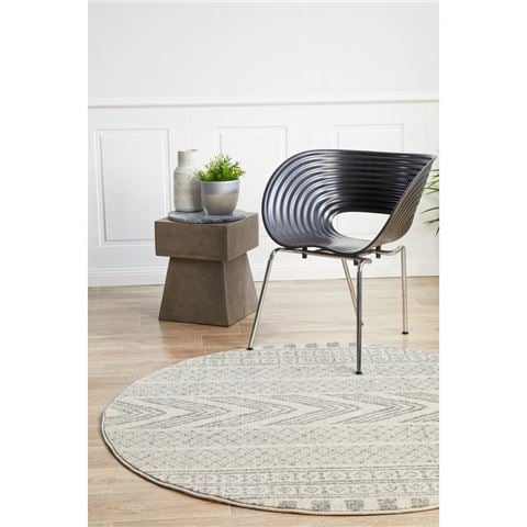 Tapete Rug Geometric Round Rug Grey 200cm - Peter's of Kensington