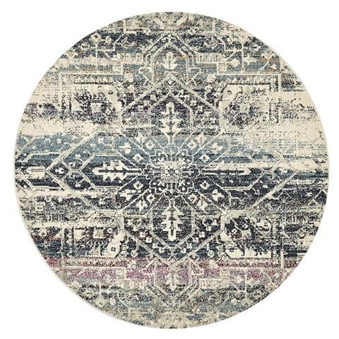 Tapete Rug Museum Vintage Round Rug Blue 240x240cm - Peter's of Kensington
