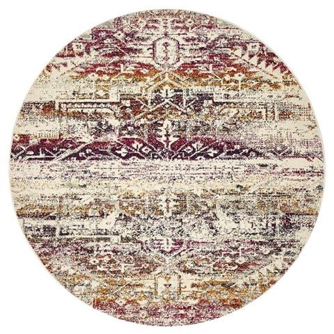 Tapete Rug Museum Vintage Round Rug Red 200x200cm - Peter's of Kensington
