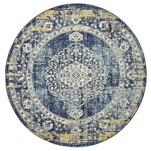 Tapete Rug Museum Vintage Round Rug Navy 240x240cm - Peter's of Kensington