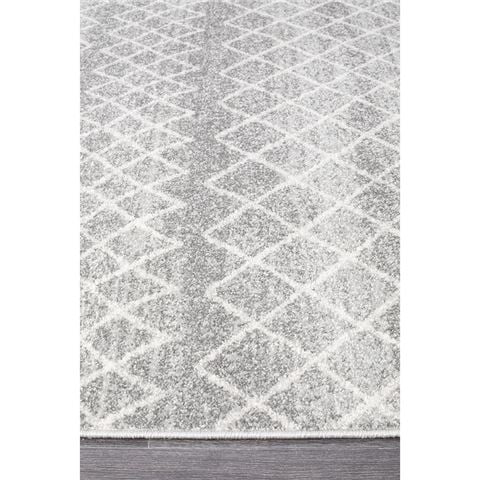 Tapete Rug Oasis Diamond Runner Rug Grey 300x80cm - Peter's of Kensington
