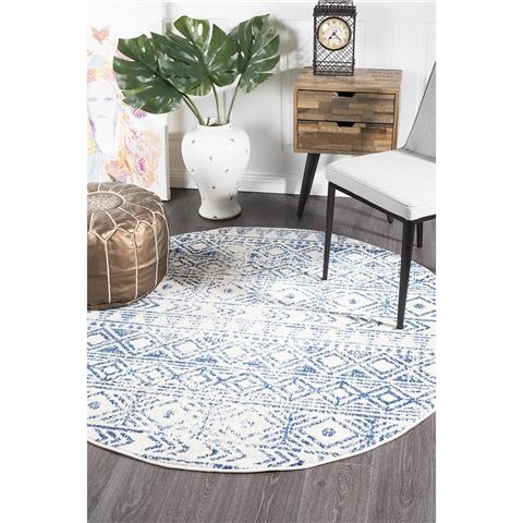 Tapete Rug - Oasis Aztec Round Rug Navy 150x150cm