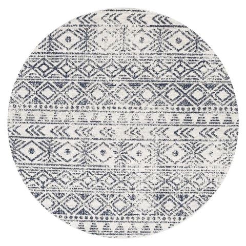 Tapete Rug Oasis Aztec Round Rug Navy 240x240cm - Peter's of Kensington