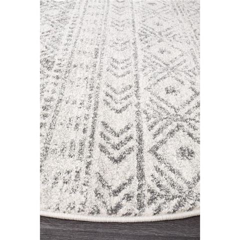 Tapete Rug Oasis Aztec Round Rug Grey 150x150cm - Peter's of Kensington