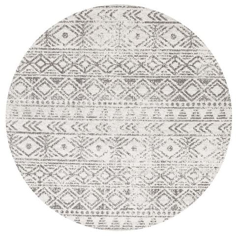 Tapete Rug Oasis Aztec Round Rug Grey 150x150cm - Peter's of Kensington
