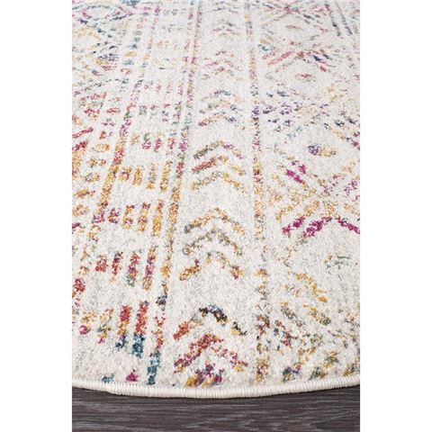 Tapete Rug Oasis Aztec Round Rug Multi Colour 200x200cm - Peter's of Kensington