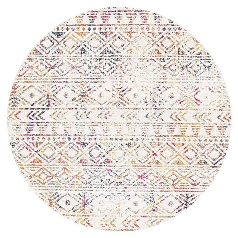 Tapete Rug Oasis Aztec Round Rug Multi Colour 200x200cm - Peter's of Kensington