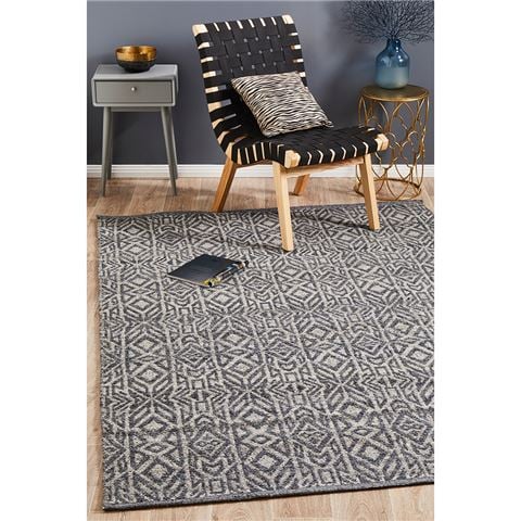 Tapete Rug Graphite Hand Woven Wool Tribal Rug 225x155cm - Peter's of Kensington