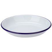 Falcon - Enamel Pasta Plate White & Blue 20cm
