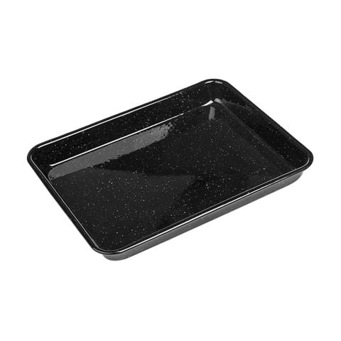 Falcon Enamel Baking Tray Speckled Black & White 28cm - Peter's of Kensington
