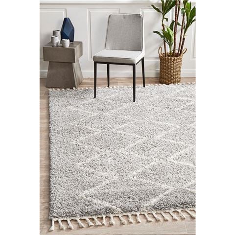 Tapete Rug Saffron Shag Rug Silver 170x120cm - Peter's of Kensington
