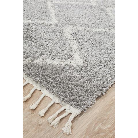 Tapete Rug Saffron Shag Rug Silver 230x160cm - Peter's of Kensington