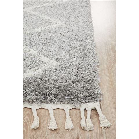 Tapete Rug Saffron Shag Rug Silver 290x200cm - Peter's of Kensington