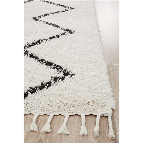 Tapete Rug Saffron Shag Rug White 170x120cm - Peter's of Kensington