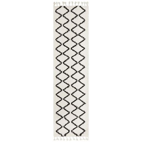 Tapete Rug Saffron Shag Runner Rug White 400x80cm - Peter's of Kensington